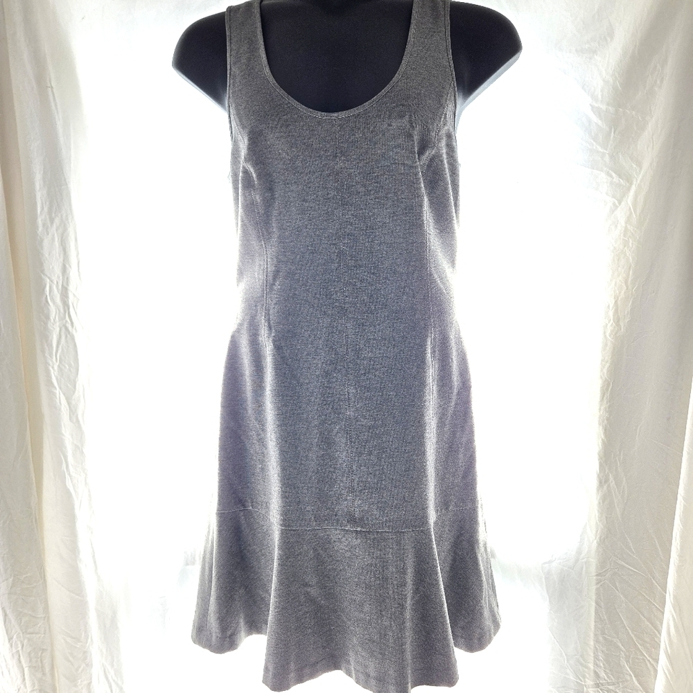 Lovely Gray BR Racerback Ruffle Hem Dress EUC